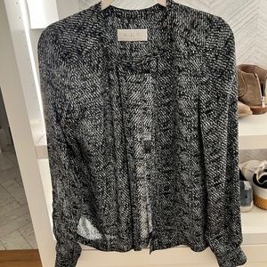 A.L.C Silk Tweed Pattern Blouse